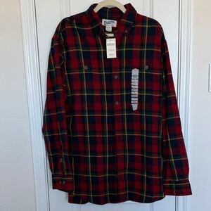Duluth Trading Co Men's Red and Green Plaid Shirt